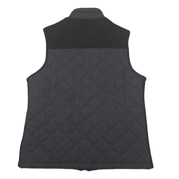 Pronto Uomo Men's Vest Jacket Sz Large Quilted Full Zip Mock Neck Black & Gray - Picture 8 of 10